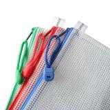 齐心网格袋 PVC网格拉链袋/文件袋/资料袋 A4 A5 B5网格拉边袋