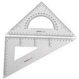 得力 塑料三角尺 透明三角板套装 学生精准绘图测量套尺