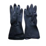 双一牌工业胶手套 餐饮业黑色橡胶手套 耐酸碱家用清洁手套