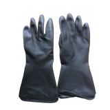 双一牌工业胶手套 餐饮业黑色橡胶手套 耐酸碱家用清洁手套