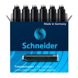 施耐德（Schneider）瓶装墨水胆墨囊钢笔水欧标通用墨胆 一次性墨水芯 黑色墨胆六支装