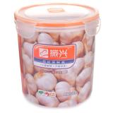 雅阅 振兴 3200ML圆形塑料保鲜盒便当盒食品盒 透明/胶圈橙 BX6106