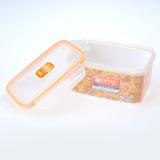 雅阅 振兴 1250ML方形塑料保鲜盒食品储存盒便当盒 透明/胶圈橙 BX6108