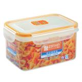 雅阅 振兴 1250ML方形塑料保鲜盒食品储存盒便当盒 透明/胶圈橙 BX6108