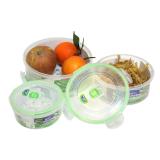 雅阅 振兴 550ML圆形塑料保鲜盒密封保鲜盒食物储存盒便当盒 绿色 BX6170