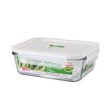 雅阅 振兴 730ML长方形玻璃果蔬保鲜盒食物存储盒便当盒 密封圈白色 BXM6231
