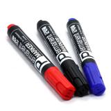 得力6881油性记号笔 单头黑色大头笔马克笔蓝色红色箱头笔记号笔