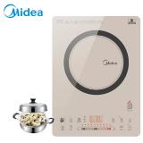 Midea/美的 QH2130电磁炉防水蒸汽静音恒匀火多功能家用智能触屏