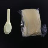 一次性勺子一次性汤勺 塑料小汤羹勺子 米黄色 100只/包