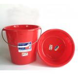 珠江加厚手提塑料水桶喜庆红桶大号家用洗衣桶带盖洗车桶储水桶
