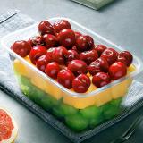 金绿宝一次性餐盒方形塑料甜品外卖碗快餐打包长方形透明家用水果饭盒1000ML