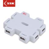 SSK/飚王 积木SHU011 USB2.0分线器 7口 带独立电源HUB集线扩展器
