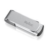 NO----朗科（Netac）U388 高速USB3.0 优盘 汽车办公车载U盘带指示灯闪存盘金属旋转优盘 银色