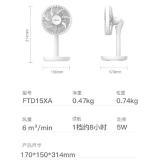 美的（Midea）迷你风扇电风扇充电式小风扇USB续航8小时台扇FTD15XA