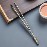 纯黄铜茶夹洗杯夹两用茶刀功夫茶镊子茶杯夹子茶具配件茶道