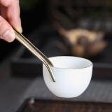 纯黄铜茶夹洗杯夹两用茶刀功夫茶镊子茶杯夹子茶具配件茶道