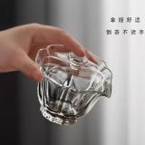 高硼硅玻璃百财盖碗耐热泡茶碗功夫茶具手工带过滤手抓碗
