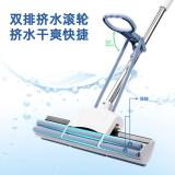 得力（deli）得心系列胶棉拖把(滚轮式)38cm LQ140 蓝色/把