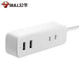 公牛（BULL）两脚插排床头usb两孔插板便携长线板迷你插头GN-A120U-1.5米双USB