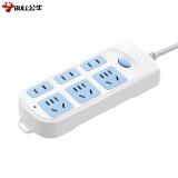 公牛（BULL） GN-609 经典蓝白插座/带儿童保护门 新国标/插线板/插排/排插 6位总控全长1.8/3/5/10M