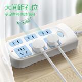 公牛（BULL） GN-609 经典蓝白插座/带儿童保护门 新国标/插线板/插排/排插 6位总控全长1.8/3/5/10M