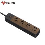 公牛（BULL）GN-R1440 插座/插线板/插排/排插/接线板/拖线板 8位总控1.8米 黑色木纹