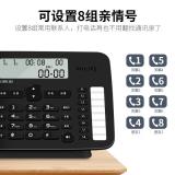 飞利浦（PHILIPS）电话机座机 固定电话 办公家用 免提通话 免电池 来电显示 8组一键拨号 黑名单 CORD382 黑色