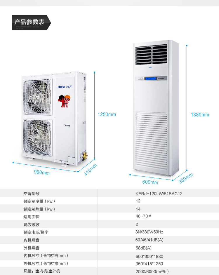 海尔空调kfrd-120w/51bac12 商用立柜式空调
