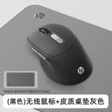 惠普（HP） S1500 Pro无线鼠标 人体工学办公静音游戏便携 台式机笔记本电脑 黑色鼠标垫桌垫套装深灰色