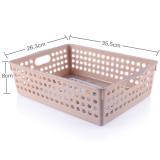 茶花（CHAHUA）茶花圆点收纳筐多功能滤水筐文具框【XL号26*35.5*8cm】2895 混色